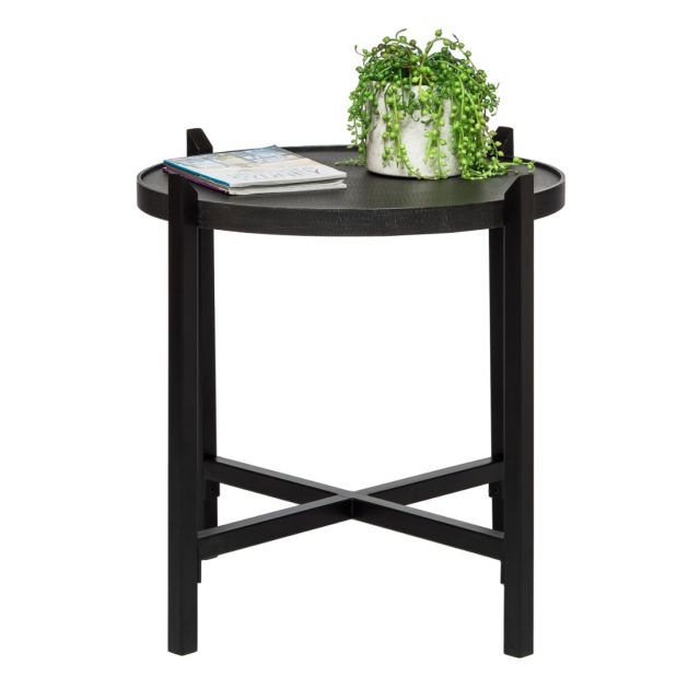 Small Round Iron Side Table with Silver Finish