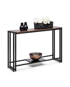 Slim Contemporary Iron Hallway Console Table with Textured Top